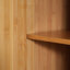 Chariot de cuisine intérieur en bambou compact avec plateau en acier inoxydable - Îlot de rangement mobile avec tiroir et armoire pour petits espaces
