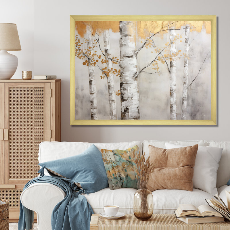 Tree Monochrome Whispers Of Grey II - Tree Monochrome Wall Art Living Room1, H 24 po x l 32 po x P 1 po, Or