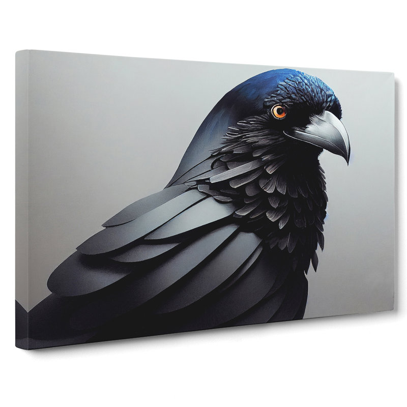 Stunning Raven Bird - Wrapped Canvas, 40cm H x 60cm W x 3cm D