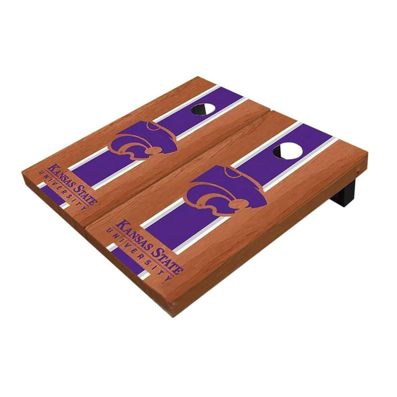 Planches de cornhole à rayures 2 'x 3' NCAA, Bois de rose mauve, Wildcats de Kansas State