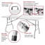  Ensemble de table pliante et 4 chaises Trestle, plastique moulé par soufflage, structure en acier, 60 po x 29 po, blanc-129907475