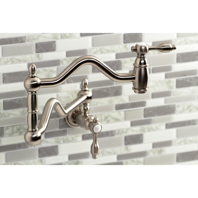 Kingston Brass Tudor Two-Handle 1-Hole Wall Mount Pot Filler Faucet