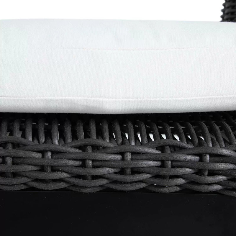 Montecito Woven N-Dura Resin Wicker Outdoor Dining Side Chair - Onyx, Paper Sky, No