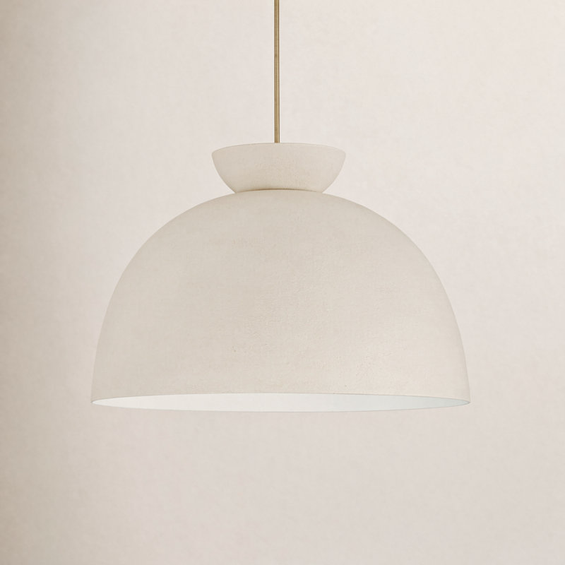 Avey 1 - Light Dome Pendant, 13.25" H x 20" W x 20" D, Blue/Black