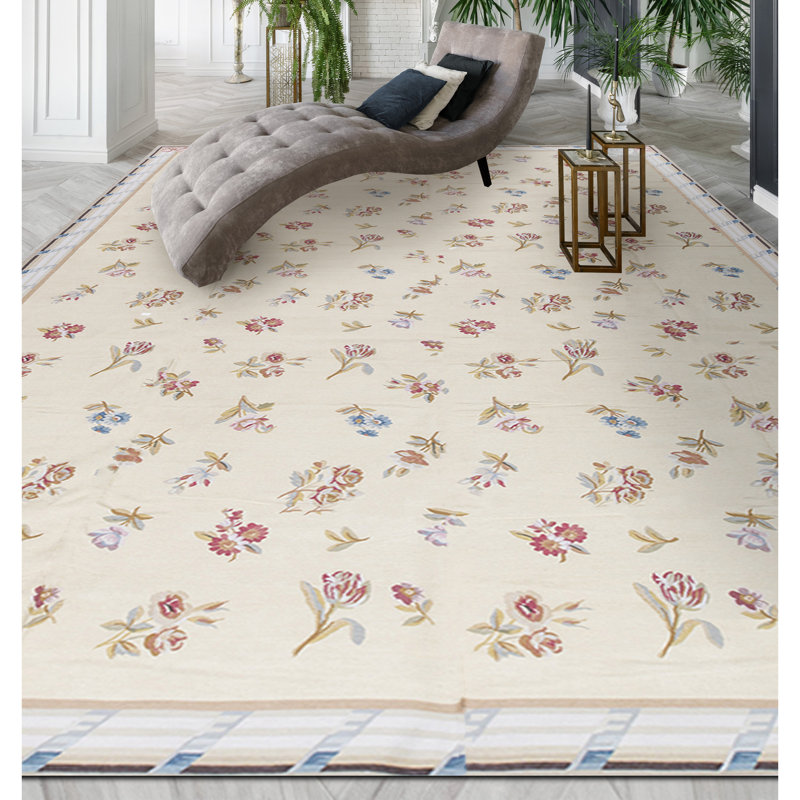 Hand-Knotted High-Quality Gold and Beige Area Rug