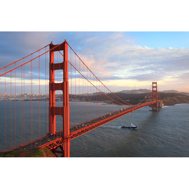 Golden Gate Bridge And San Francisco Bay by Nstanev - Wrapped Canvas Print, 30cm H x 46cm W x 3.8 cm D