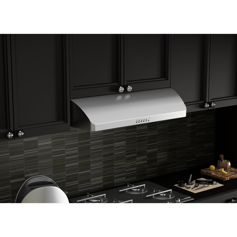 30" 600 CFM Ducted Under Cabinet Range Hood in Brushed Stainless Steel, 30"