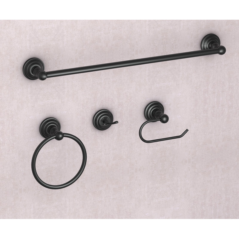 4 - Piece Bathroom Hardware Set, Matte Black