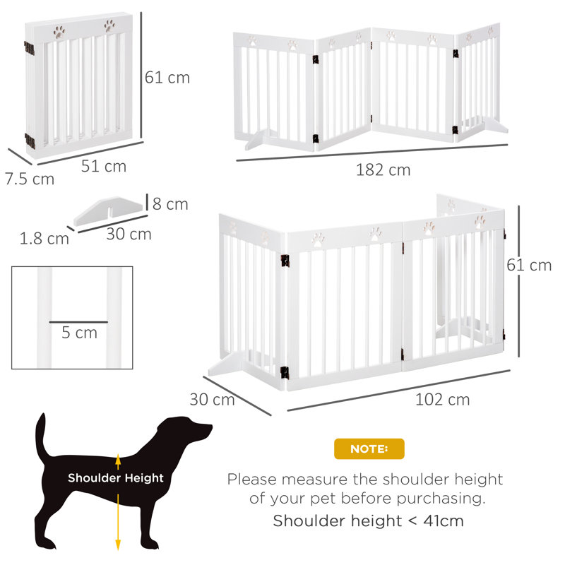 Bryson Wood Free Standing Pet Gate