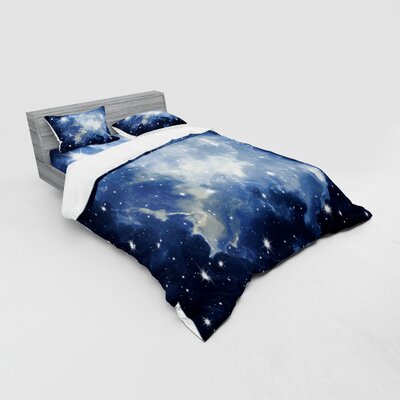 Constellation Galaxies In Night Sky Celestial Image Stars Fog Duvet Cover Set -  Ambesonne, bsnev_35273_queen