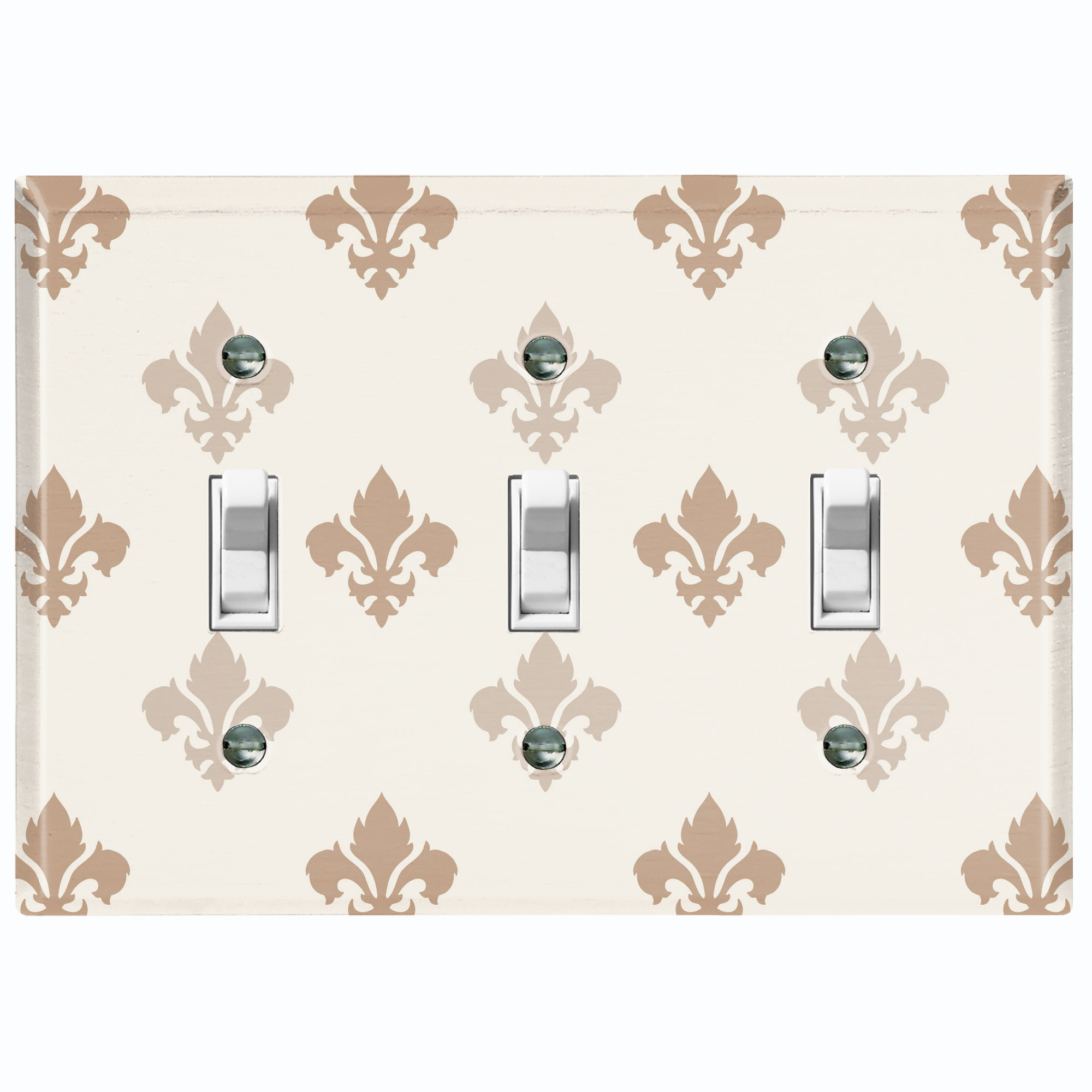 WorldAcc Metal Light Switch Plate Outlet Cover (Fleur De Lis Two Tone ...