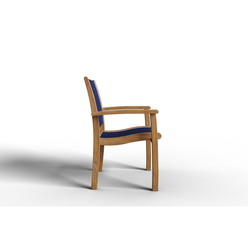 Outdoor Dining Armchair, Blue/Natural