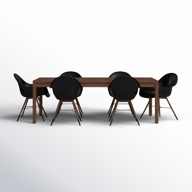 Anautica 88'' Rectangular 6 - Person Outdoor Dining Set