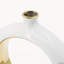 Vase rond blanc et or de 11 x 3,1 x 12 pouces