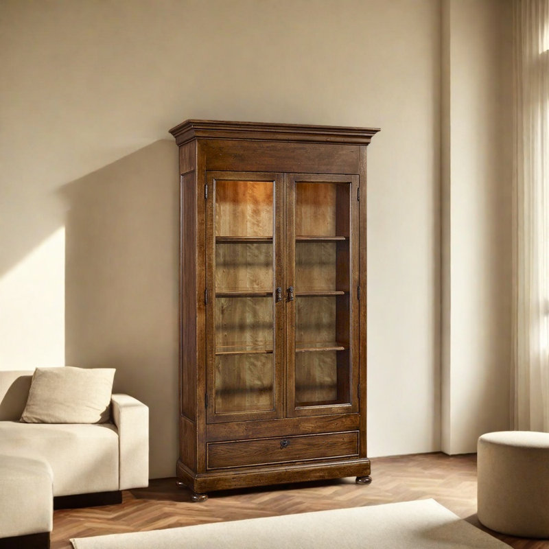 Buffet avec porte en verre rétro anti-poussière