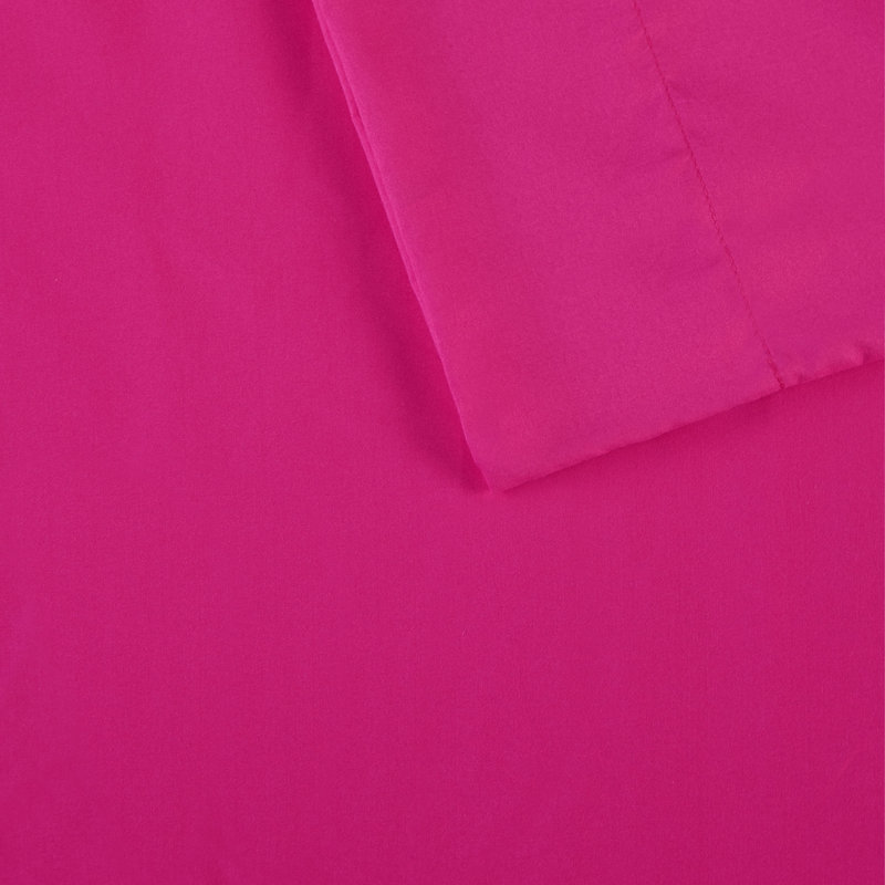 Microfiber Sheet Set with Side Pockets, Queen Sheet Case Pack + Fitted Sheet + 4Pillowcase, Pink