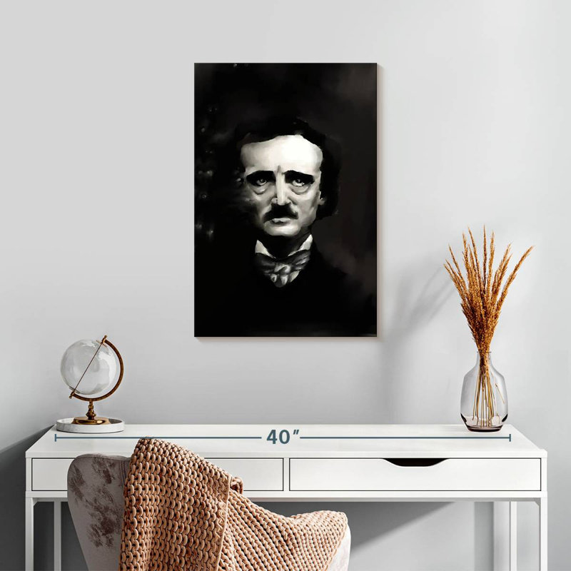 Keiraleigh, Edgar Allan Poe, portrait sombre, H 24 po x l 16 po