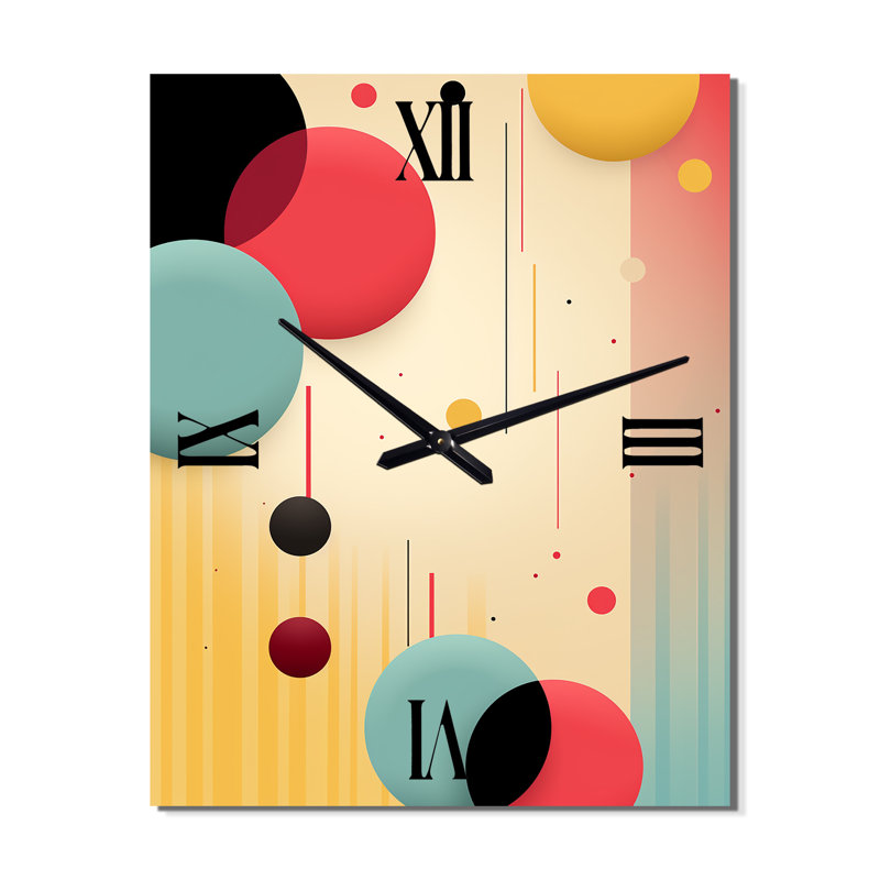 Horloge murale rétro surdimensionnée géométrique bleue III, Petit