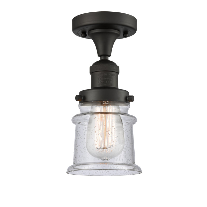Plafonnier semi-encastré 1 lumière 5,25 po Alexandira, Grainé, Ampoule DEL 6 watts Vinage, Nickel poli