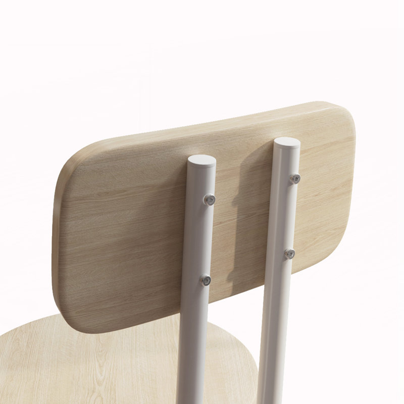 Table avec 2 tabourets de bar, Blanc, Chêne / Blanc, Chêne