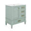 Ensemble de meuble-lavabo 30 po avec lavabo, meuble de rangement pour salle de bain avec porte à fermeture douce et 3 tiroirs, structure en bois massif
