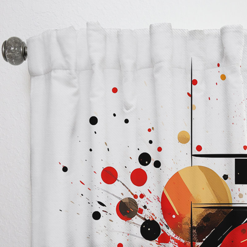 Agathla Red Black Abstract Symphony II - Abstract Curtain - Velvet Room Darkening - 1 panel, 52" W x 95" L