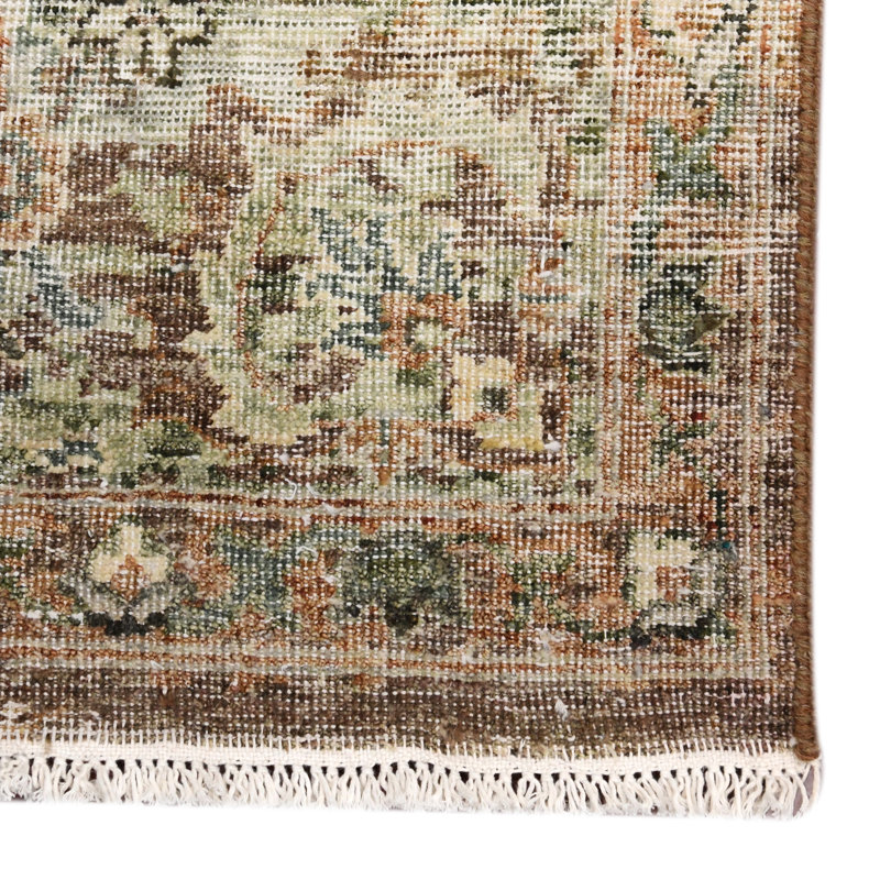 Oriental Handmade Hand-Knotted Area Rug in Brown, Rectangle 2' x 3'