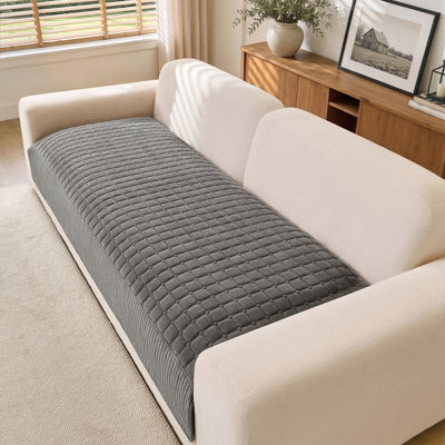 Couch Cover For Pets Plush, Non Slip Cozy Sofa Cover Pet Friendly, Milk Velvet Slipcover For Washable Couch Sofa Funiture Protector,Dark Gray