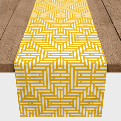 Bromell Rectangle Geometric Polyester Table Runner