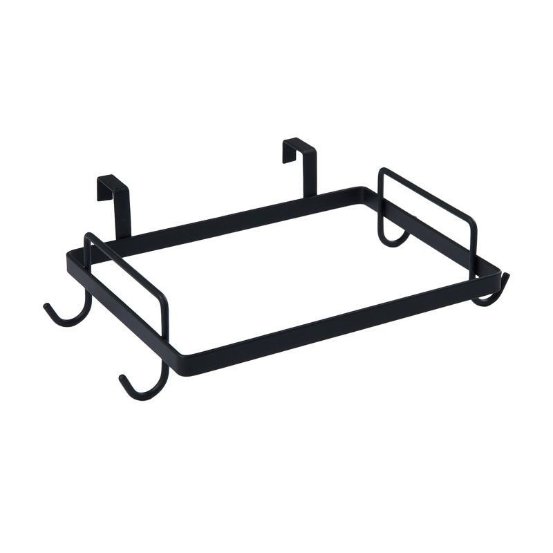 Porte-sac poubelle en métal Abrem, Noir