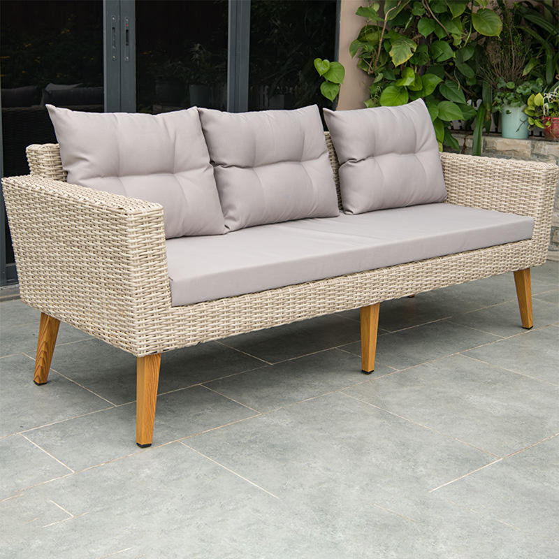 Nishika 70.87'' Wide Rectangle Wicker Patio Sofa with Cushions