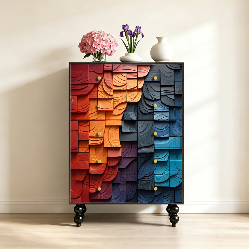meuble décoratif à tiroirs de style rétro français