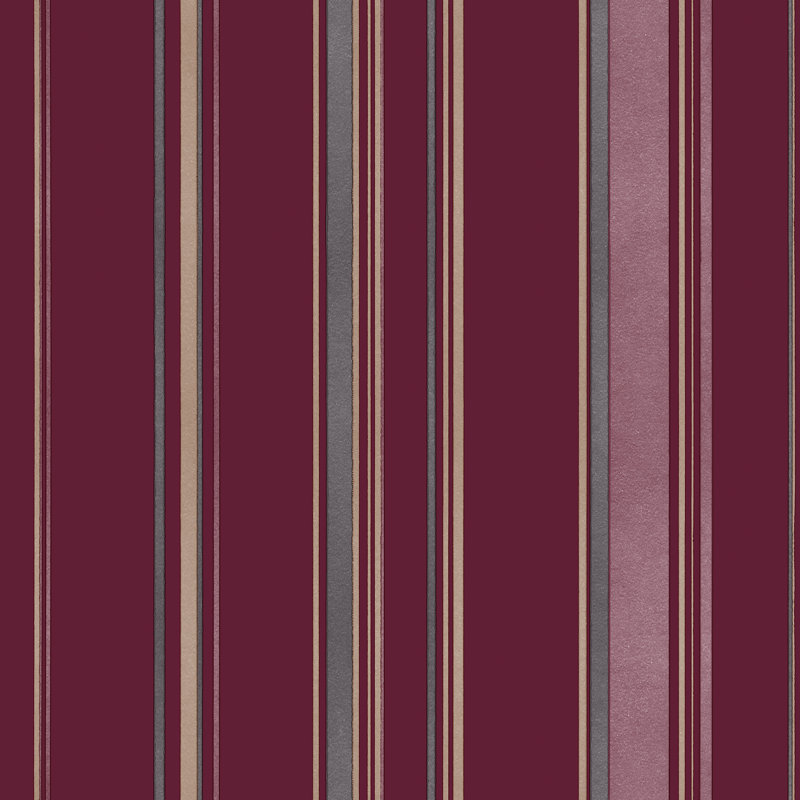 Smart 3 Stripes Casual Stripe Wallpaper Roll, Red