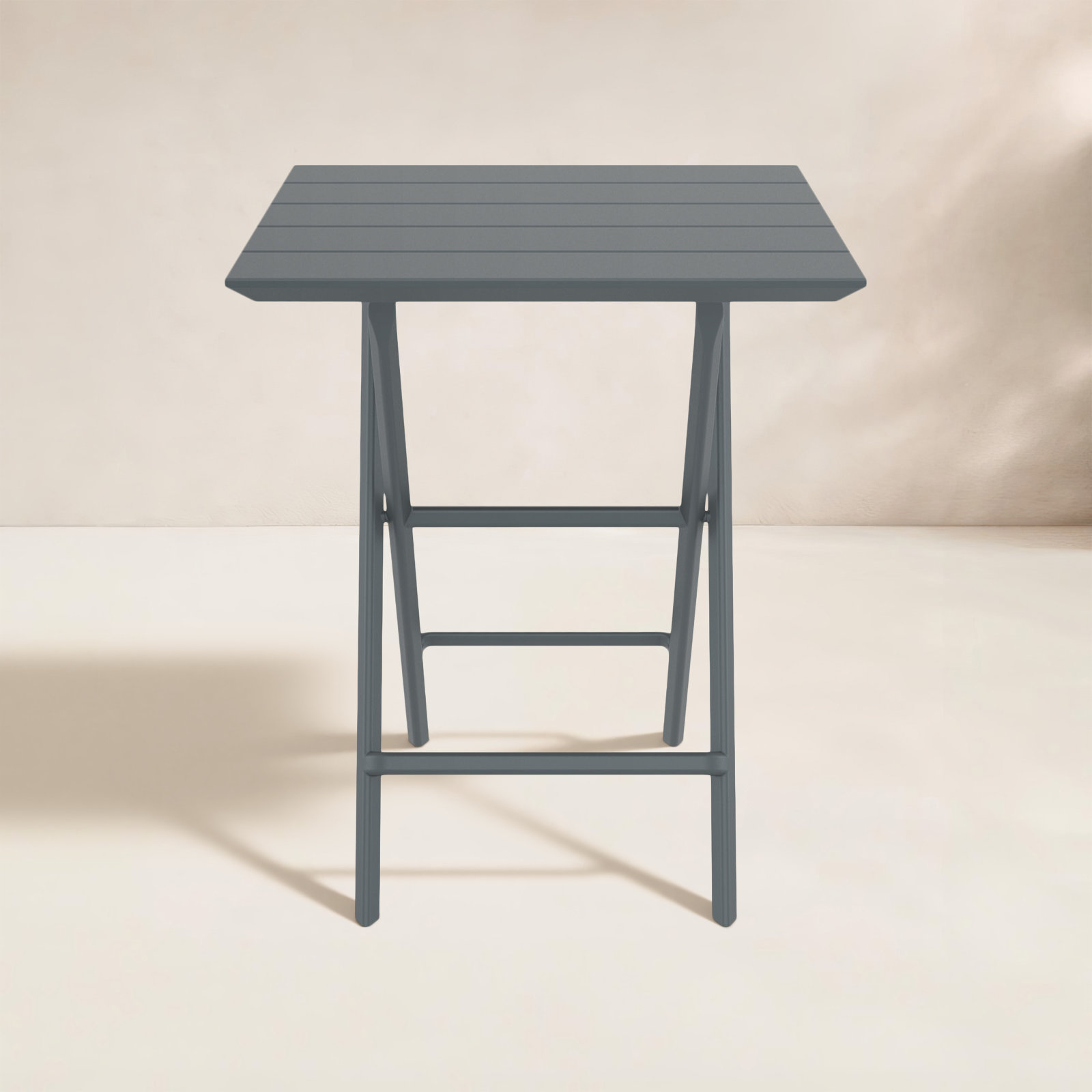 24" Patio Dining Table, Dark Gray
