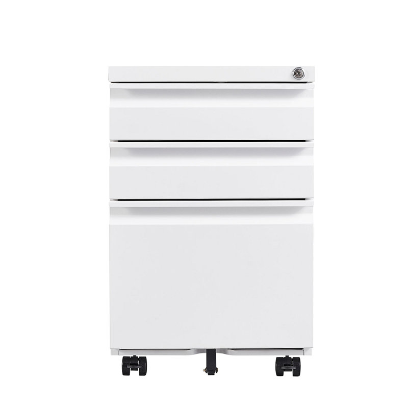 [Installation Required] 3-Drawer Mobile Filing Cabinet With Lock, Legal/Letter Sized Office Storage Filing Cabinet, Metal Filing Cabinet,Suitable For Offices And Study Rooms