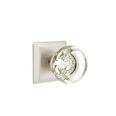 Ensemble de boutons de passage Emtek avec rosette Quincy et bouton de verre Georgetown