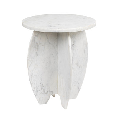 Alton Modern Sculptural Marble Table With Interlocking Base