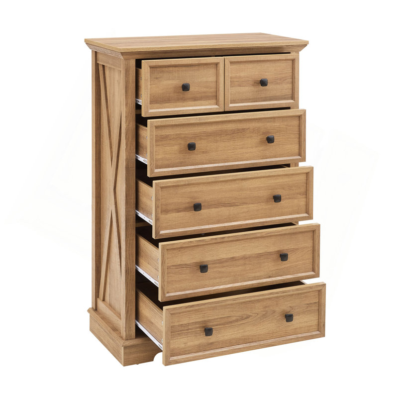 6 Drawer Dresser,6 Drawers Cabinet Tall Chest Of Drawers Closet Organizers  Storage Clothes, Cabinet Of 6 Drawers Living Room, OAK