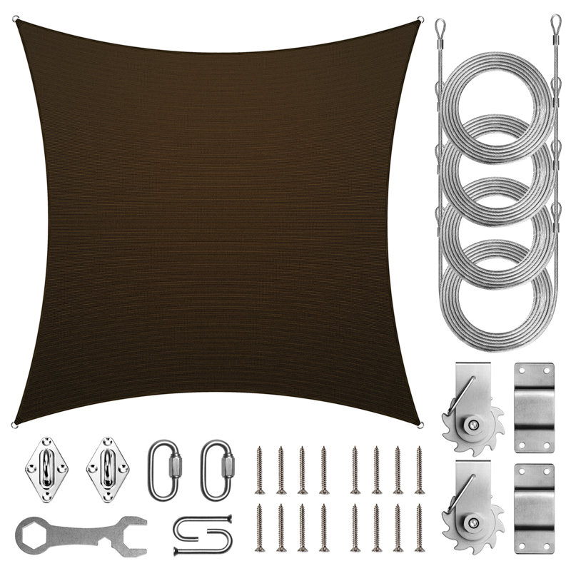 Voile d'ombrage Amgo, Brun, Bordure de jardin x 10 pi,
