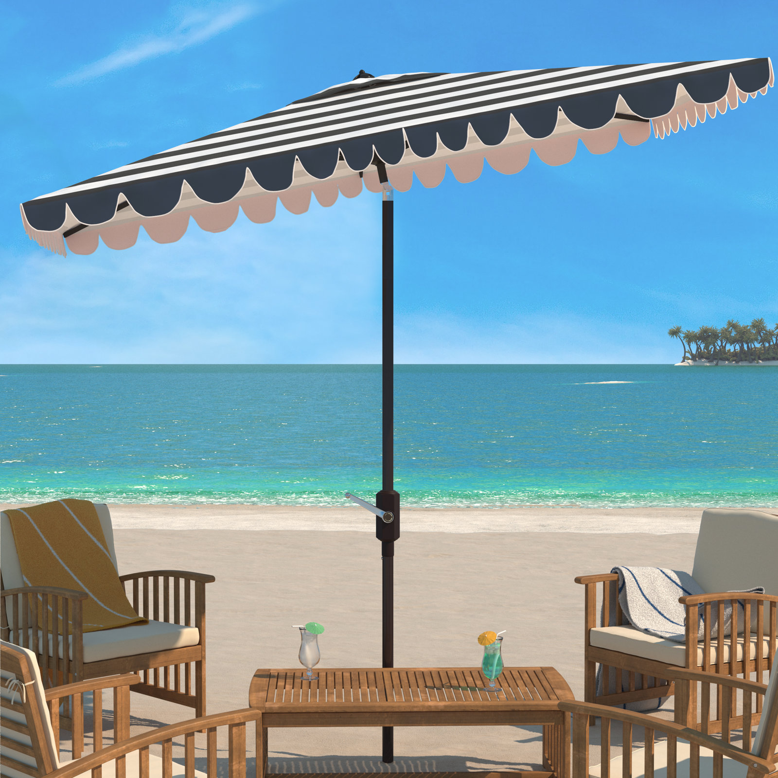 Cali 120'' Outdoor Umbrella, Navy