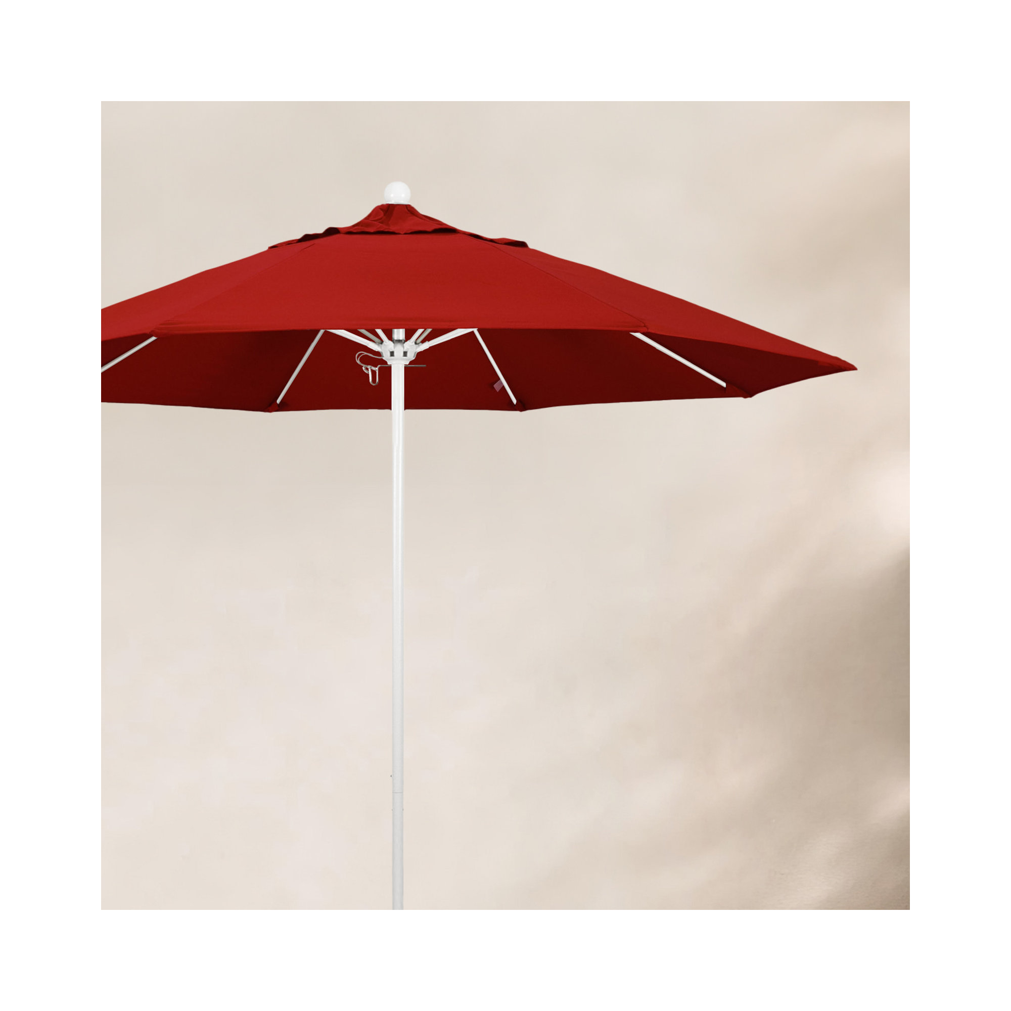 Maria 108'' Sunbrella® Outdoor Umbrella, White, Canvas Jockey Red Sunbrella® Canvas