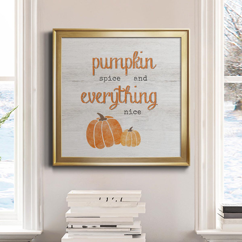 «Pumpkin Spice», art textuel sur toile, Or, H 30,5 po x l 30,5 po x P 1,5 po