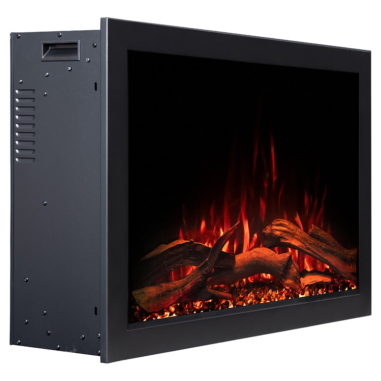 Highmark Traditional Electric Fireplace Insert Heater, WiFi, Google & Alexa Compatible, Logs & Crystals