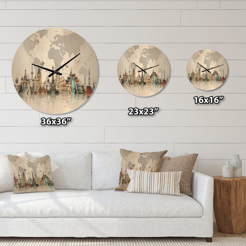 Horloge murale Monuments célèbres à travers le monde, Grand