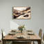 «Wavy Earth Tone Layers and Black Tree Silhouettes», art mural sur toile-1248876295
