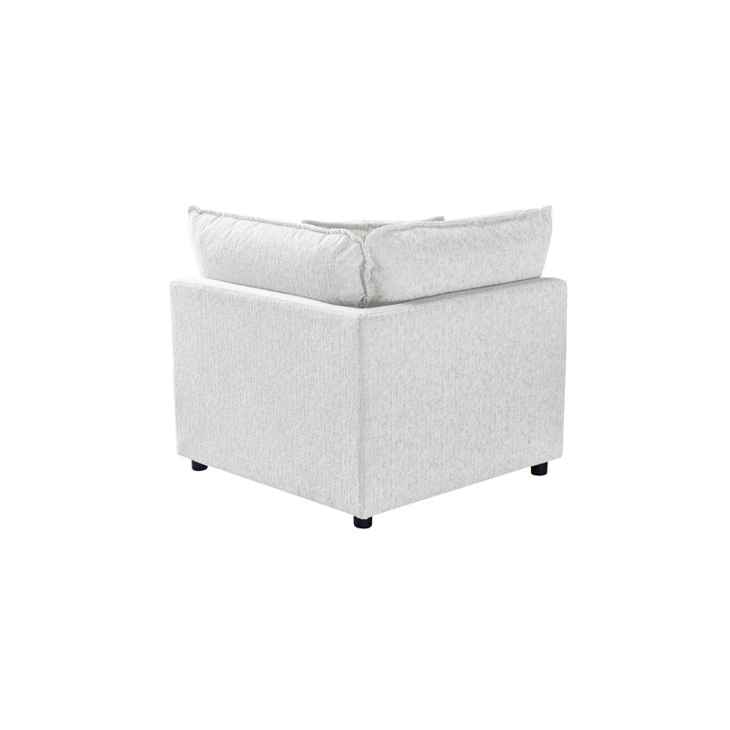Chaise rembourrée en tissu pour canapé modulaire modulaire, Polyester blanc