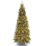 Tiffany Slim 10' Green Fir Artificial Christmas Tree with 800 Clear Lights with Stand
