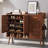 Nut-Brown Solid wood Shoe Storage
