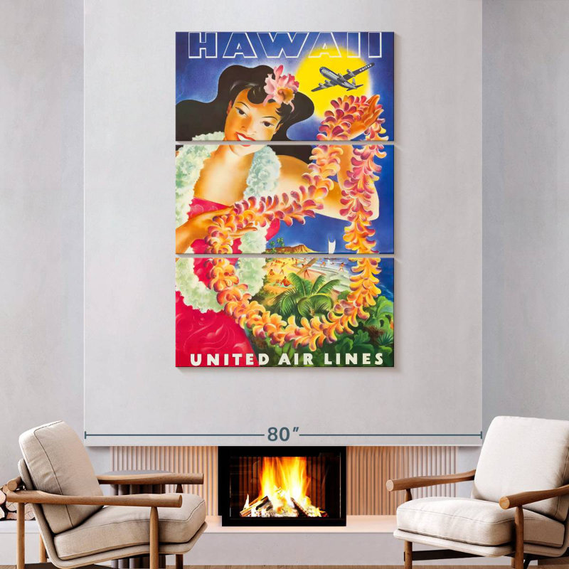 Affiche de voyage Masam Hawaii, H 74 po x l 48 po