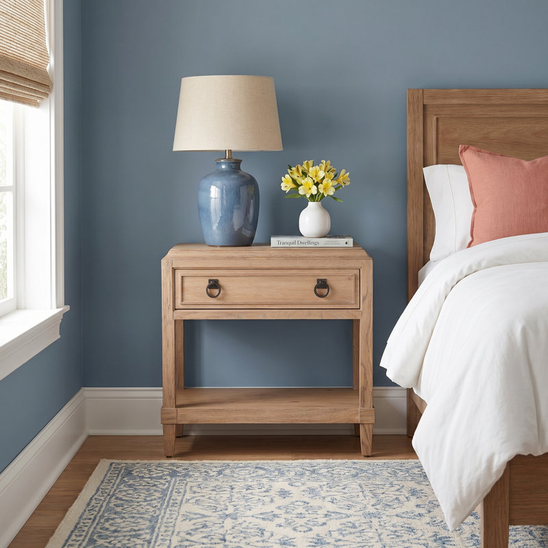 Hayes 1-Drawer Nightstand, Tan